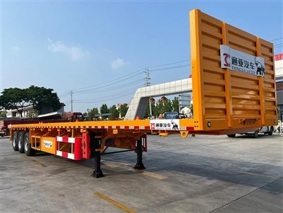 3 eixos Fuwa Flatbed semi remolc amb escala